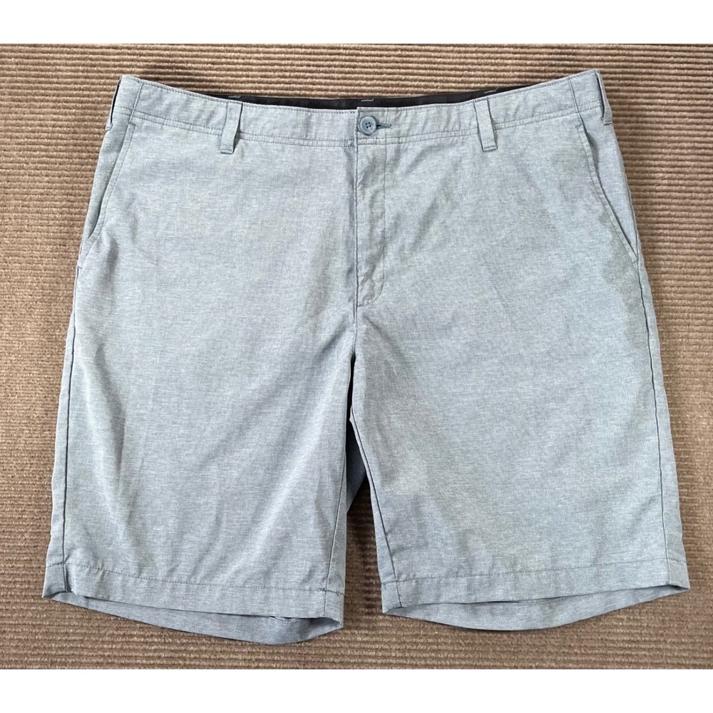 BCG Mens Performance Shorts Heather Gray‎ 42W Stretch Flat Front Activewear